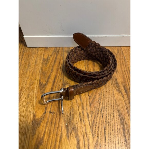Polo Ralph Lauren Mens Braided Leather Belt Brown Size 40 - Picture 1 of 3